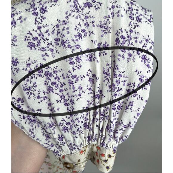 Floral Tiered Button-Front Mini Dress in Pastel Pink - Picture 14 of 16